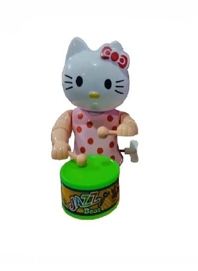 SHANVI M.S Toys Key-Operated Cute Drummer Toy for Toddler Kids Gift Birthday Return Gift Drumming and Dancing Action for Kids (ELE-New-Kitty) - Image 3